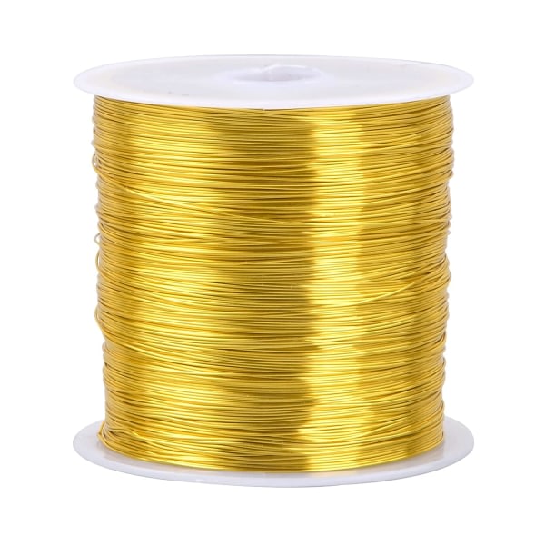 100 m x 0,3 mm kopparsmyckestråd for hantverk Smycken pärltråd Metallhantverkstråd for smyckenstillverkning Anfärgningsbeständig Bar koppar (guld)