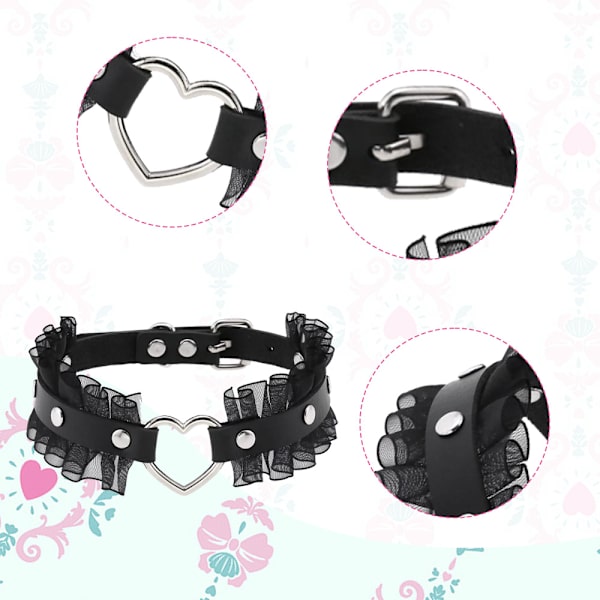 Choker Halskjede Punk Rock Gotisk Hjerte Choker Halskjede