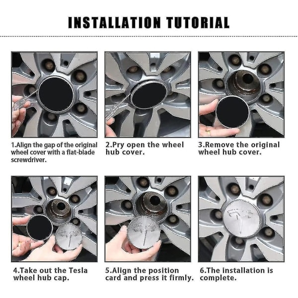 Tesla Model 3/X/S/Y Navkapsel Navkapsel Navkapsel Modifieringstillbehör Silver (FMY)