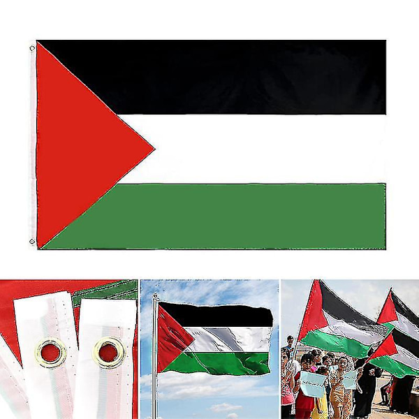 Stor palestinsk flagg - 5 fot - Stöd Palestina - Fredsflaggor - Lätt och hållbar [PB] 3x5ft