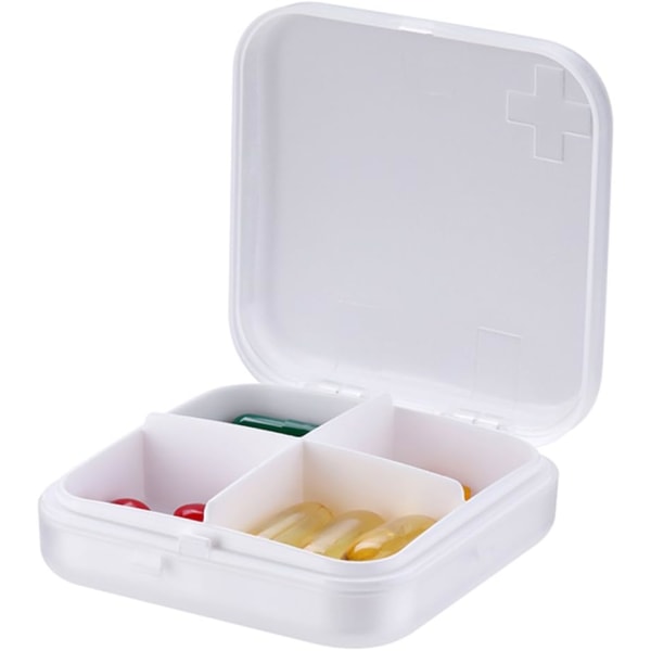 Pill Organizer-Bærbar Pill Box Liten pillerbeholder for håndveska