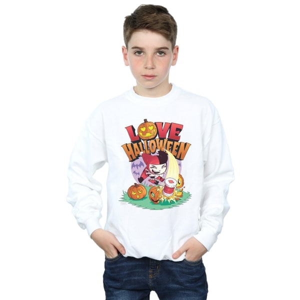 DC Comics Boys Super Friends Harley Quinn Älskar Halloween Sweats Vit 12-13 år