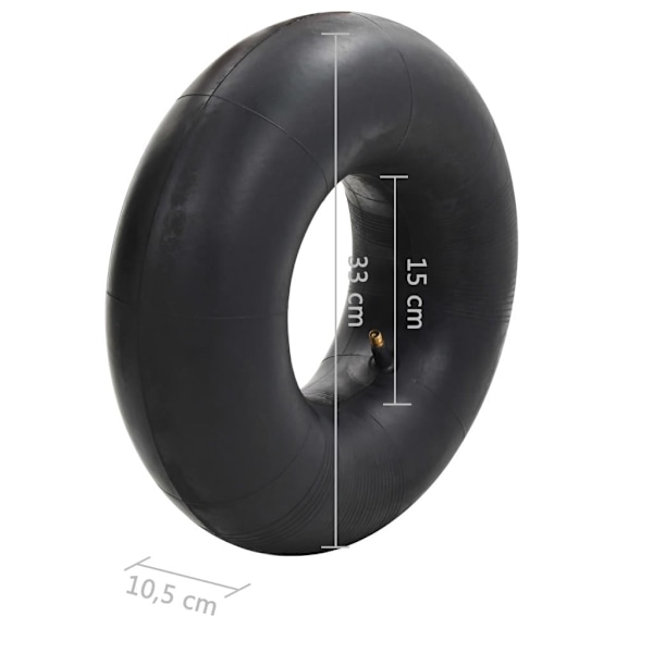 vidaXL Dæk og inderslange til sækkevogn 4 stk. 15x6.00-6 4PR gummi Black Svart