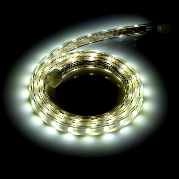 Vattentät SMD 5050 LED-remsa 220V 60 lysdioder/m Flexibel bandrepbelysning 1 meter Vit 0.2