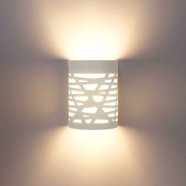 LED Vägglampa inomhus Vit Vägglampa Gips Vägglampa för sovrum Korridor Vardagsrum Kök - Varmvit