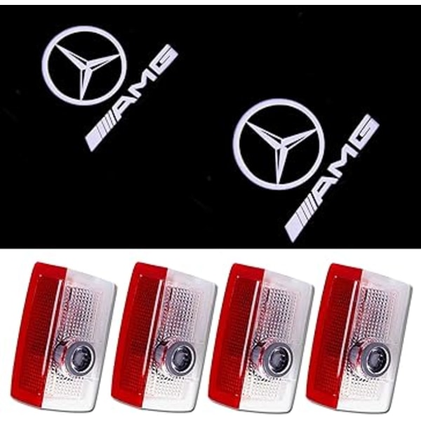 4-pack Benz bildörrslampor, dörrlogoljusprojektor LED-lampa