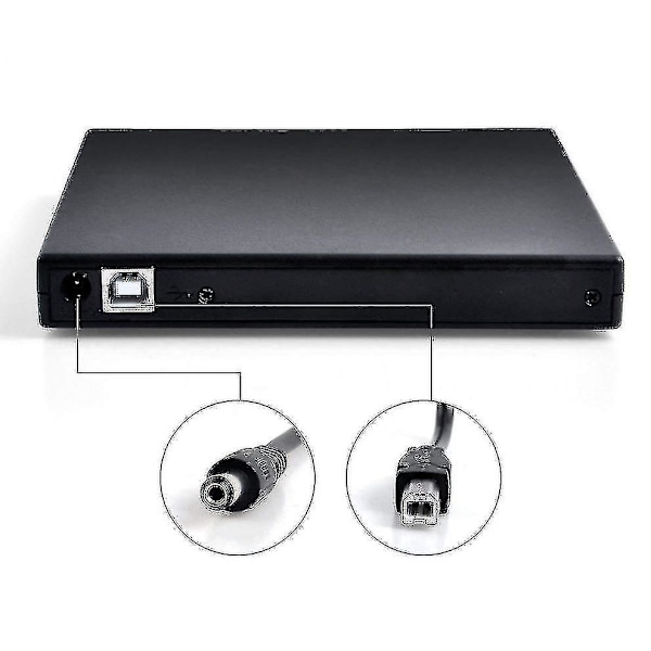 USB 2.0 Ekstern CD/DVD-afspiller Sort
