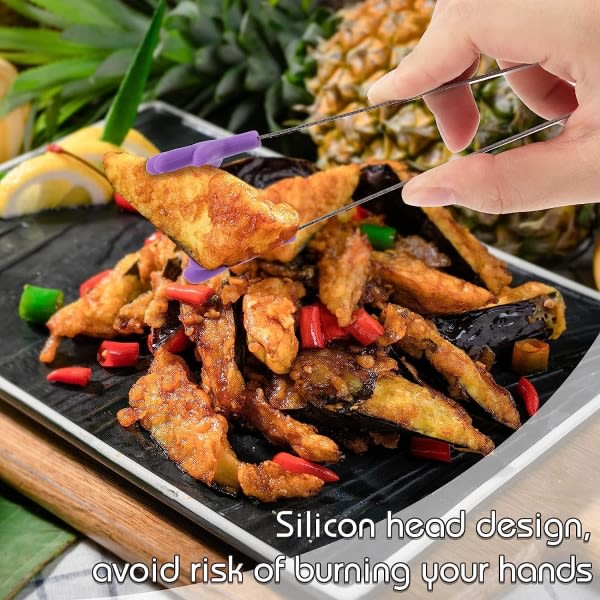 Minitång af silikon, sæt med 8 barntång Kökstång, køkkensprylar Färg slumpmässigt