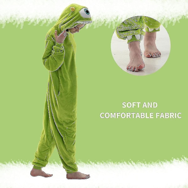 nug Fit Unisex Vuxen Onesie Pyjamas Flanell Cosplay Djur One Piece Halloween Kostym Ytterkläder Hemkläder Q Ningling 85cm - Perfekt Mike Mike Mike S