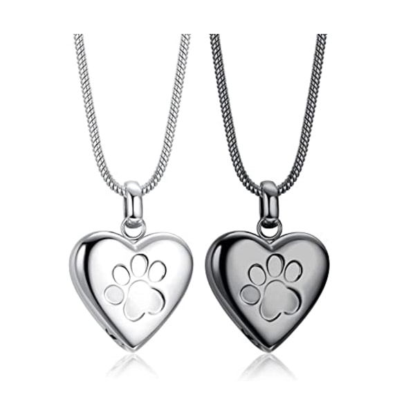 2-pack sällskapsdjur smycken hänge print hjärta halsband