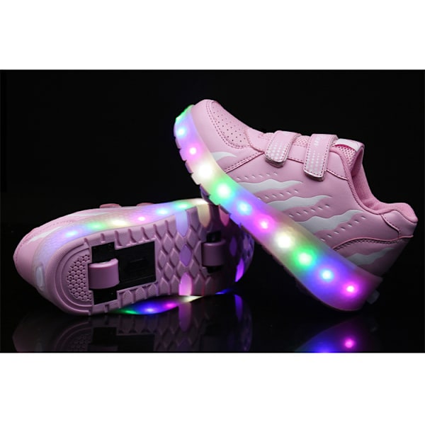 LED-rullaluistimet lapsille, valaisevat rullakengät pyörillä, vaaleanpunainen Pink 33