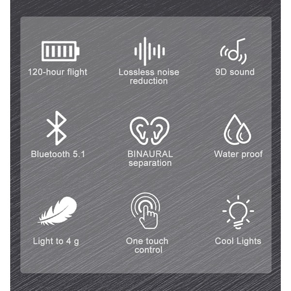 INF Langattomat Bluetooth 5.0 -kuulokkeet kaksoisdynaamisilla kaiuttimilla Svart