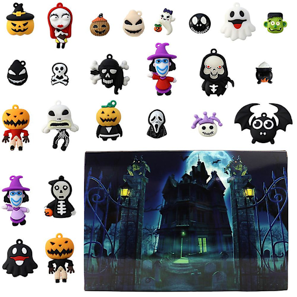 Adventskalender 2023 Ny Halloween Horror Night Countdown Kalender Blind Box Jul Advent 24-delad Presentdocka Blind Box style 3