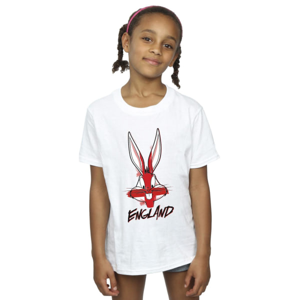 Looney Tunes Girls Bugs England Face T-shirt bomuld 12-13 år Hvid 12-13 år