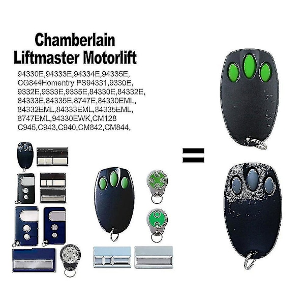 Chamberlain Liftmaster 94335e 84335eml D-66793 Fjärrkontroll 1a5639-7 Garageport Gate 433,92mhz Cm Style4