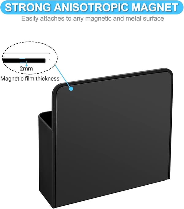 Magnetisk Pennebakke 2 Stykker til Køleskab Whiteboard Kontor Sort