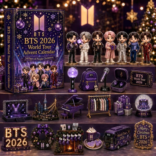 KPOP Grupper Julekalender 2026, Akryl Nedtællings Blind Boks med 24 Rum BTS2