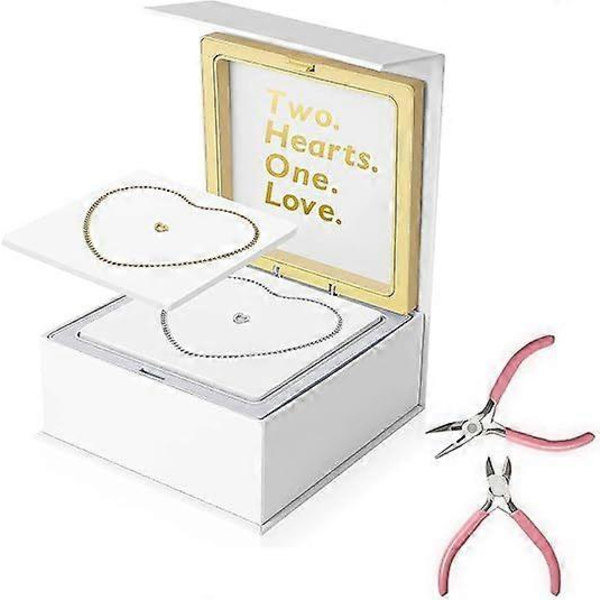 Permanent Armbåndssæt Evighedsarmbånd Fremstilling til Par Venskabsarmbånd DIY Låst Armbånd Valentinsdag Smykkegave-XF15- Silver and Golden