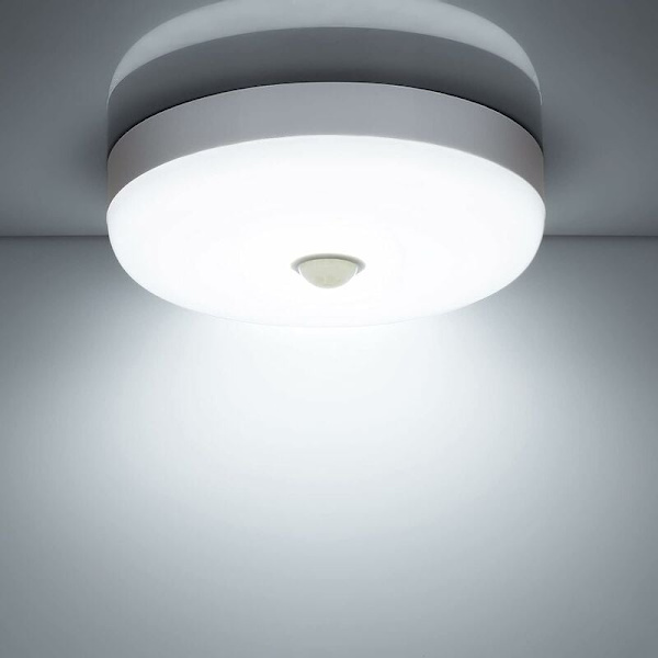 Wireless Ceiling Light with Dusk Sensor, Rechargeable Battery Motion Sensor Light for Garage, Easy Installation 6500K Daylight-FF-