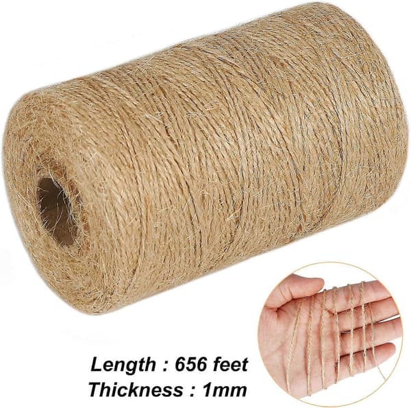 Snor - 200 meter 1 mm naturlig jutesnor
