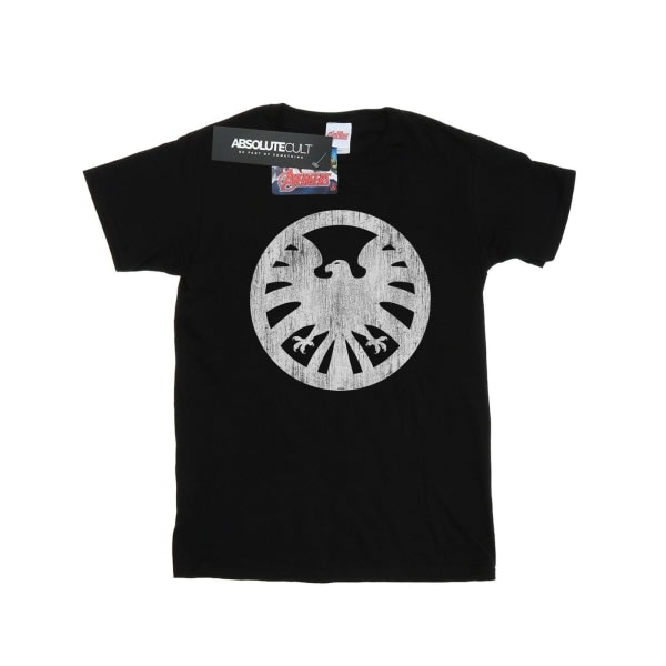 Marvel Girls Agents Of SHIELD Distressed Logo puuvillainen T-paita 9- musta 9-11 vuotta