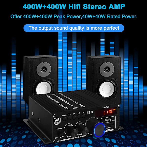 AK380 bil Bluetooth power hjem 12V power lyd- og videoudstyr