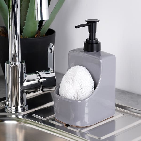 Dish soap dispenser 400 ml with sponge holder and sponge-FF- 316