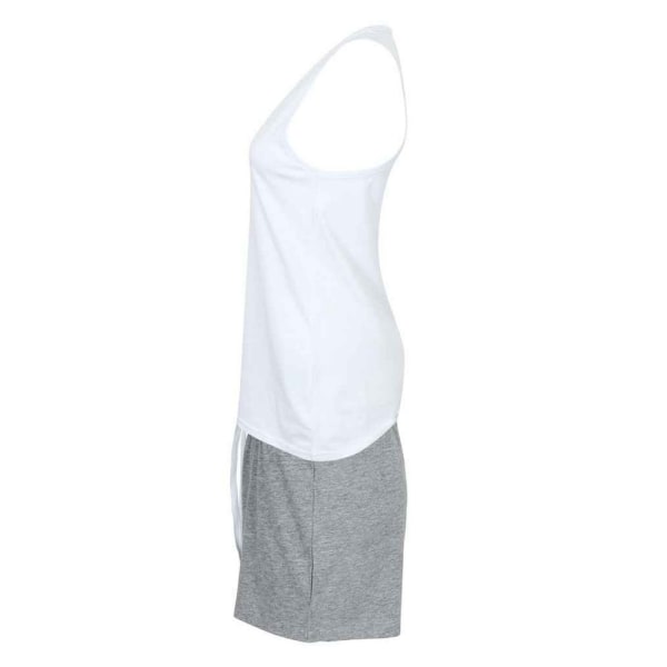 Towel City Dame/Ladies Heather Pyjamas Set S White/Heather S