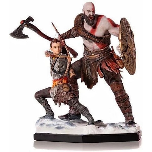 Ragnarok-hahmo, Kratos ja Atreus -toimintahahmot, 20 cm / 7,9 tuumaa PVC-pelihahmohahmo Patsaskoriste Lelu C-XF12-