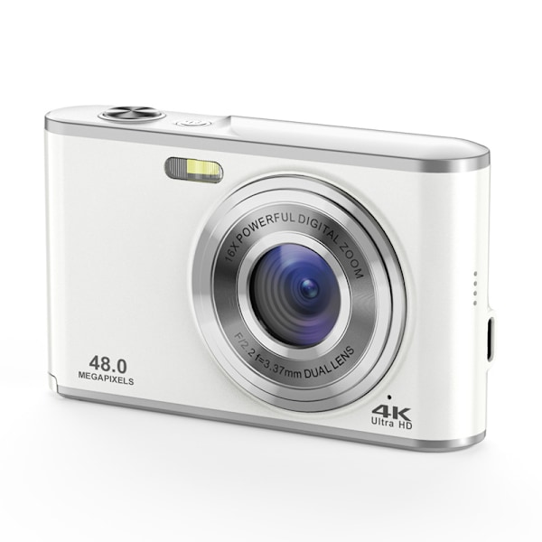 INF Digitaalikamera 4K 48MP 16x zoom web-kamera 32GB muistikortilla Silver