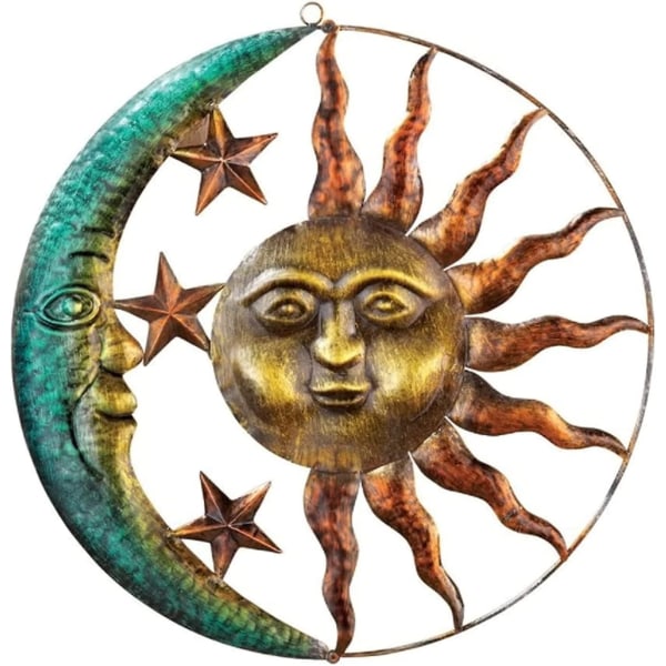 Sol og metall sol og måne veggdekorasjoner, sol og måne