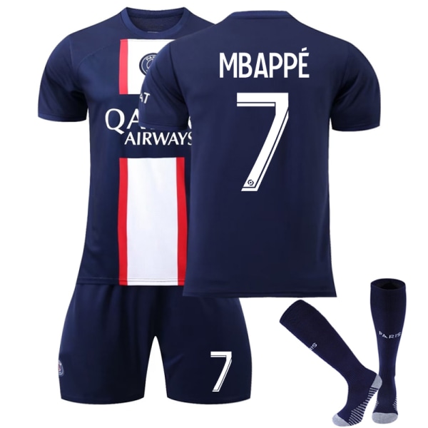 22-23 Paris Saint G ermain Børnefodboldtrøje nr. 7 Mbappe