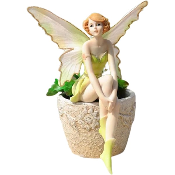 Sittende Fairy Statue Musikk Fairy Angel Garden Sculpture