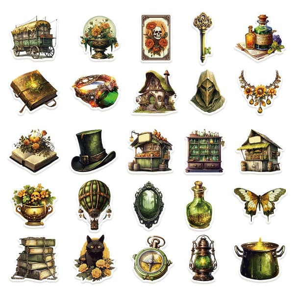 50 stk. Magic Witch Wizard Theme Kittel Potion Scrapbook Graffiti Harry-klistremerker-FF-