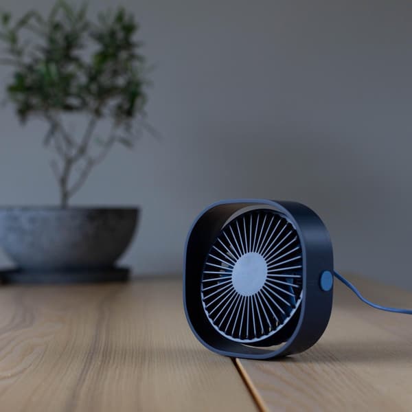 USB Miniventilator Lydløs Bordventilator 3 Hastigheder Blå Dark blue