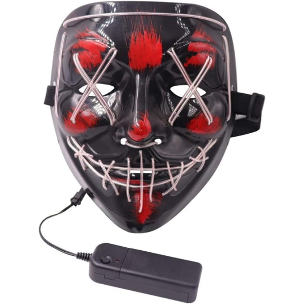 LED-karnevaalimask, LED-mask 3 vilkkuvan tilan kanssa Halloween-autolle