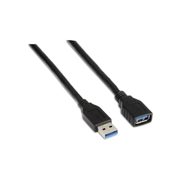 Aisens USB 3.0 hane till hona kabel svart 1 M