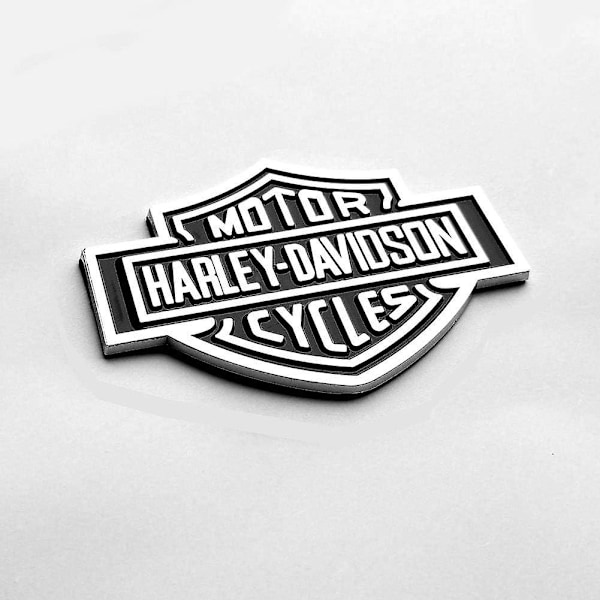 2x OEM Harley Davidson Polttoainesäiliön Kromiemblmi - 3D-logo Vaihtomerkit