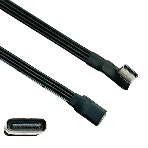 USB C-latauskaapeli 90 asteen USB C uros-naaras-kaapeli Data 480Mbps-FF-