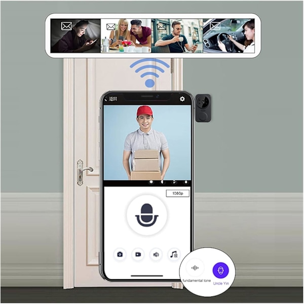 Dørklokkekamera Trådløs dørklokke WiFi udendørs HD-kamera Smart hjemmesikkerhedstelefon WIFI videodørklokke Kamera IR Night Vision Video Intercom