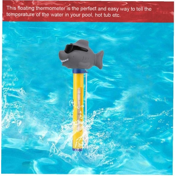 Svømmebasseng termometer tegneserie hai form temperaturmåler