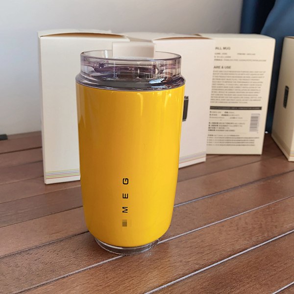 Termokrus Varm Kaffe Isoleret Termokrus Sportsvandflaske med Mellemlag Vand Hvid Termokrus 350ml Yellow