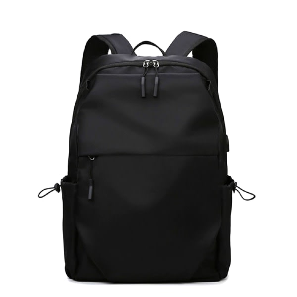 Laptop-rygsæk, let arbejdstaske med opladningsport, sort