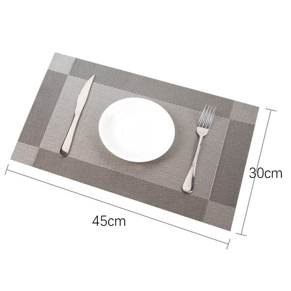 Non-slip and Heat-Resistant Placemats - 3 pack SilverGrey-FF- SilverGrey 238