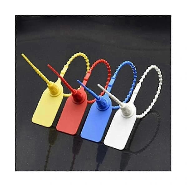 100 Plastic Seals, Numbered Cable Tie Labels, Disposable Self-Locking Signs for Shipping, 250mm-FF-