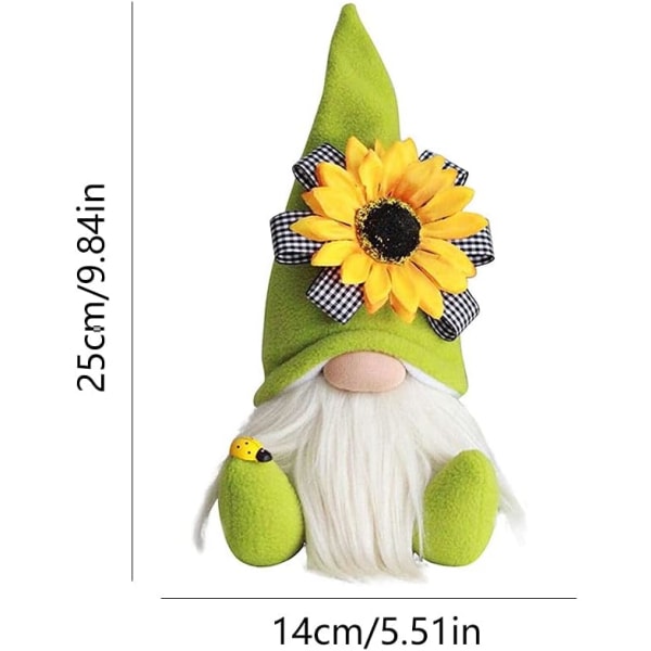 Bumble Bee Day Gnome Sunflower Kasvoton nukke Pehmotonttukääpiö