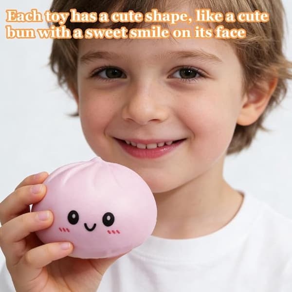 Squishy Dumpling Stressbold 2 Stykker Kæmpe Fidget Legetøj til Voksne Børn Pink Lilla