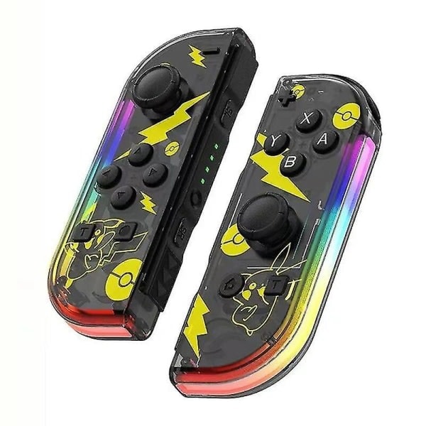 Trådløs Spillkontroll Kompatibel med Nintendo Switch, OLED, Lite Gamepad Joystick (L/R) Erstatning med RGB Høyre Pikachu