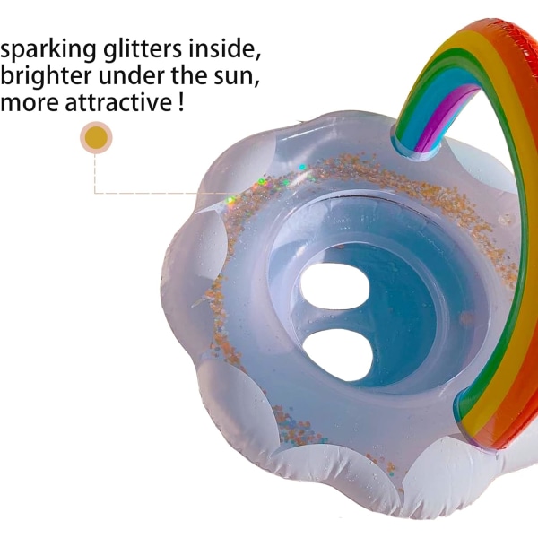 Barns paljett regnbåge simring simbassäng flytande ring