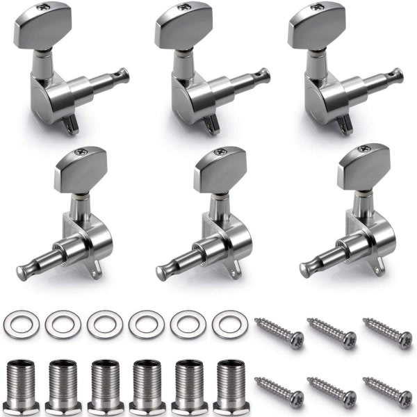 Guitar Tuning Pegs, 6st 3L3R Chrome Mechanical Guitar Tuners fo